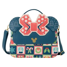 Loungefly Mickey and Minnie Holiday Crossbody Bag