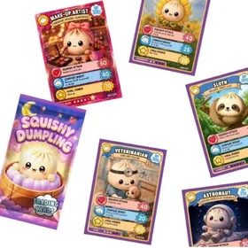Squishy Dumplings Samlekort 5-pakning Assortert