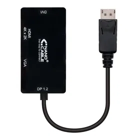 NanoCable 10.16.3301-BK DisplayPort till VGA/DVI/HDMI 3-i-1 Adapter