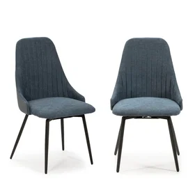 ELMA Swivel Fabric Chair Black 2-Pack -C-BLEU-X2
