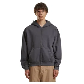 Build Your Brand Vintage Heavy Full Zip Sweatshirt (Herr)