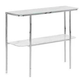 Beliani Console Table CALVERT Marble/Silver