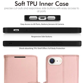 TECHGEAR PU Plånboksfodral för iPhone SE 2022 5G/2020/iPhone 8/7/6