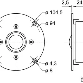 Visaton VS-G25FFL/8 25" Dome Tweeter (120W)