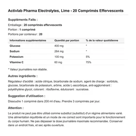 Activlab Électrolyte 20 Comprimés