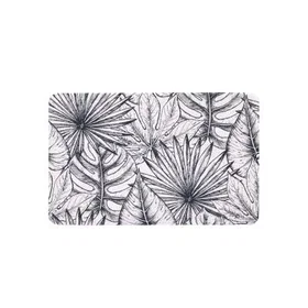 Levasseur Tapis de bain 50x80cm Polyester Noir et Blanc Tropic