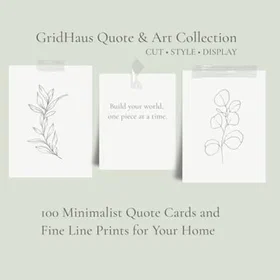 GridHaus Quote & Art Collection Minimalist Quote Cards Och Fina Linjeutskrifter