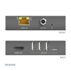 Puretools PT-HDBT-1020HU-RX AV mottagare Svart