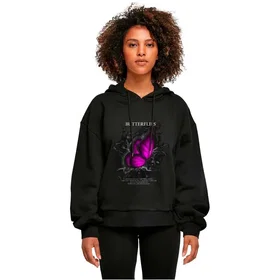 MERCHCODE Butterflies Organic Oversized Hoodie (Dam)