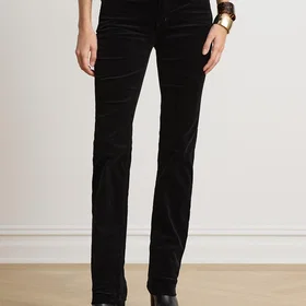 Ralph Lauren Stretch Corduroy Mid-Rise Straight Byxor (Dam)