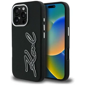 Karl Lagerfeld Grained Signature Logo Case för iPhone 16 Pro Max