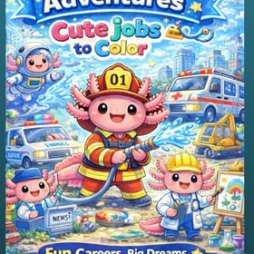 Axolotl Adventures 4 Färgläggningsbok för barn