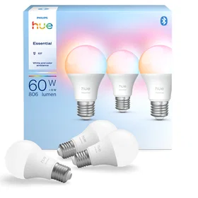 Philips Hue Essential White and Color Ambiance A60 806lm E27 8W 3-pack