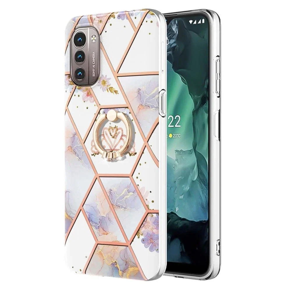 Krona Marble Patterned Case with Ring Holder for Nokia G11/G21