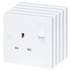Deta Square Edge Socket 1-way Grounded 05016211450645