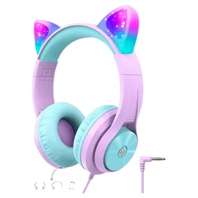 iClever Hs20 Cat Ear Headphones Purple