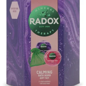 Radox Calming Bath Bomb Gift Set (1x Calming Lavender Bath Bomb, 1x Pampe)