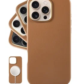 LONLI Classic Étui en Cuir pour iPhone 16 Pro