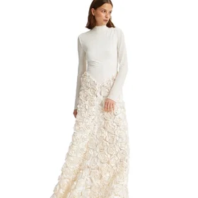 Rotate Chiffon Langærmet Maxikjole