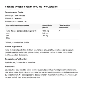 Vitalized Omega-3 Vegan 1500mg 60 Capsules