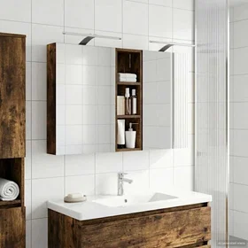 vidaXL Badrumsskåpsset 3 st Brown Konstruerat trä 100 x 10.5 x 60.5 cm 3403708