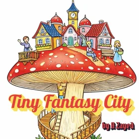 Magisches Tiny Fantasy City Färgläggningsbok för Barn och Vuxna