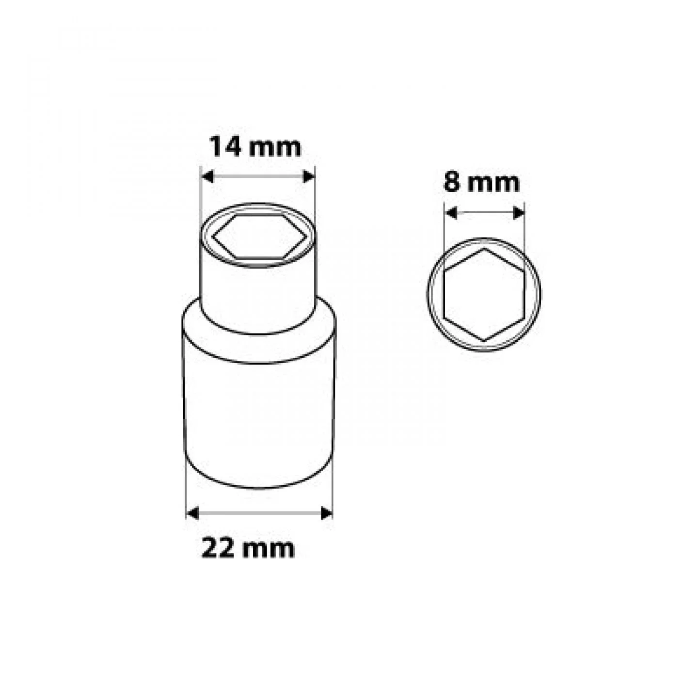 NEO Tools 08-408 Socket 1/2" 8mm