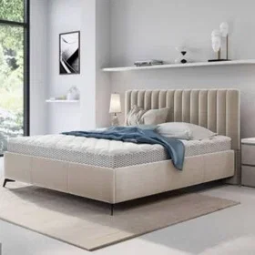 Mendoza Cadre de lit coffre avec matelas 160x200cm 1492BEI