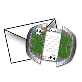 Folat Fotballtema Invitasjoner Multicolor 8-pack