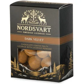 NORDSVART Mörk Sammet Choklad Täckta Saltig Lakrits 170g