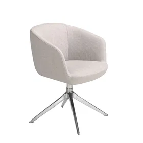 Angel Swivel Dining Chair Light Grey Fabric