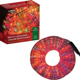 The Christmas Workshop 74750 Multi-Coloured Chaser Rope Light (20m)