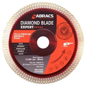 ABRACS ABDCR115 Tile & Porcelain Diamond Blade