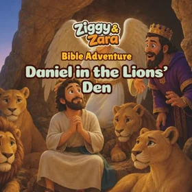 Ziggy & Zara Bible Adventure: Daniel in the Lions’ Den Färgläggningsbok för Barn