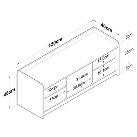 Hanah Home TV-taso AA114 2025 Valnöt Vit 45 120
