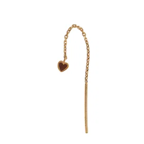 Stine A. Dangling Love Heart Enamel 1364-02-Mocha Øredobber