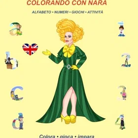 Nara Impara L'inglese Colorando con Alfabetet Siffror Spel Aktiviteter Färgläggningsbok