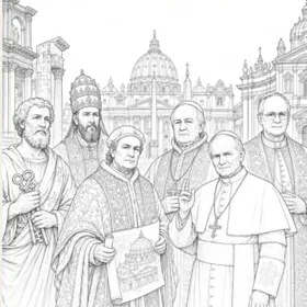 Los Papas de la Historia Färgläggningsbok