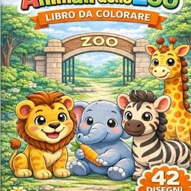 Animali dello Zoo Färgläggningsbok för barn