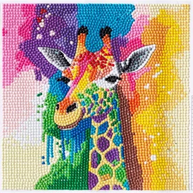 Panduro Hobby Bling Dots, diamond painting för barn 8+ år regnbågsfärgad giraff 