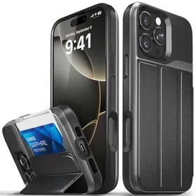 Vena vCommute Étui portefeuille en cuir avec support pour iPhone 16 Pro Max