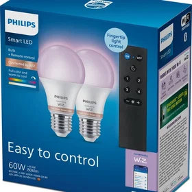 Philips 929003649641 A60 E27 2200K-6500K 806lm 60W 2-pack