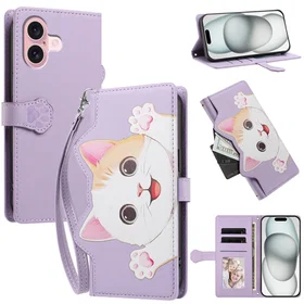 Incover Case med 3D Kattører Kortholder og Stativfunksjon for iPhone 16
