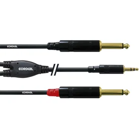 Cordial 3,5mm stereo uros - 2 x 6,3mm mono uros äänikaapeli 3m CFY3WPP-LONG