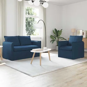 vidaXL Soffa Set med Blå Tyg