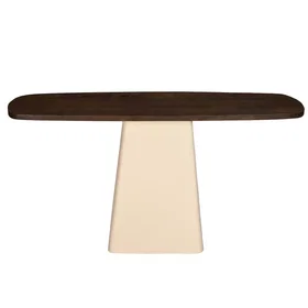 Moloo Console Bois Massif et Métal Ivoire