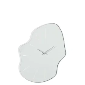 LANADECO Horloge irrégulière fond miroir à bord blanc 55x3x64.5cm