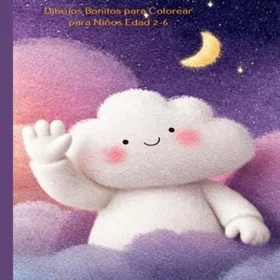 Nube Kawaii con Sombrero de Estralla.: Dibujos Bonitos para Colorear för Barn Ålder 2-6