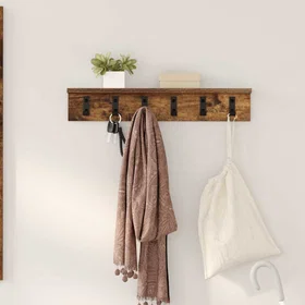 vidaXL Wall Coat Rack Smoked Oak 60 x 10.5 x 10.5 cm
