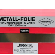 Record Teräsfoliorulla Ruostumaton 18Cr9N 150x2500x0,500mm